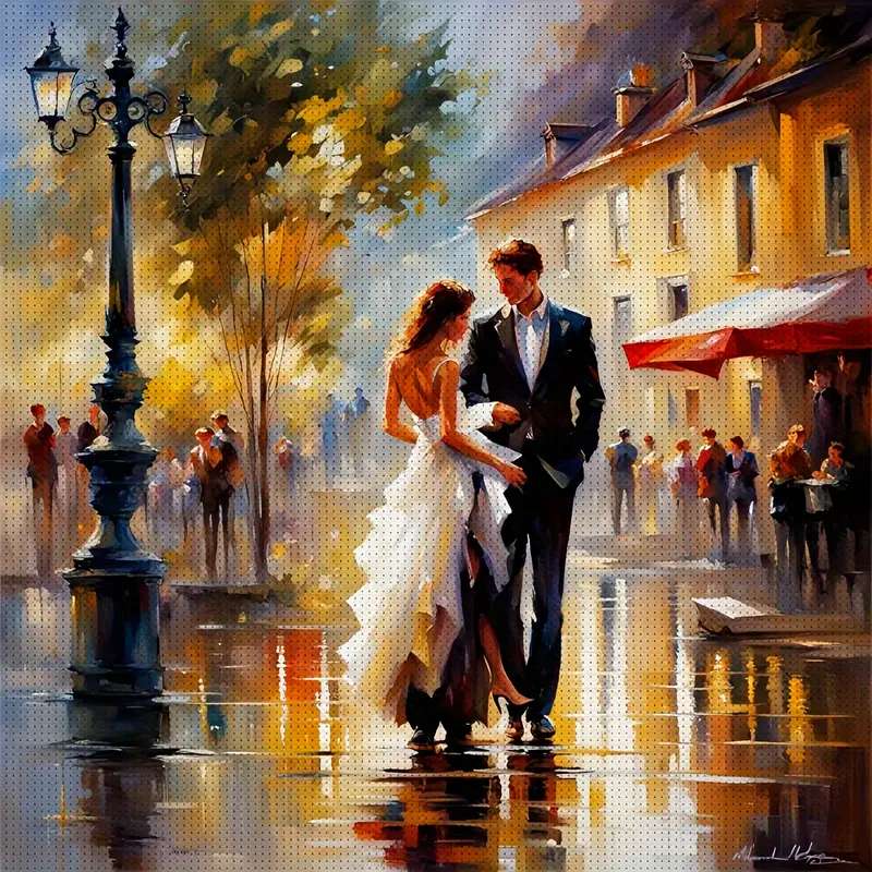 romantyczny nastrój po deszczu puzzle online