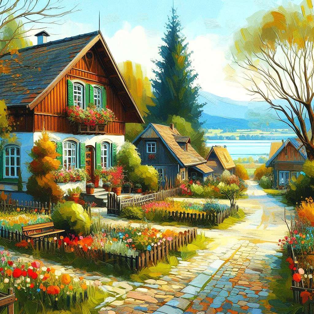 zadbana wioska puzzle online