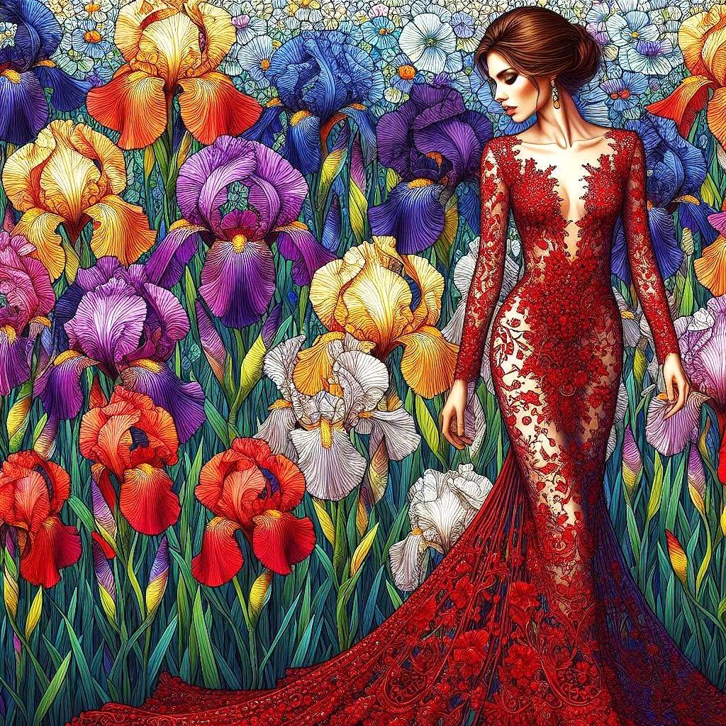 Dame en rouge puzzle en ligne