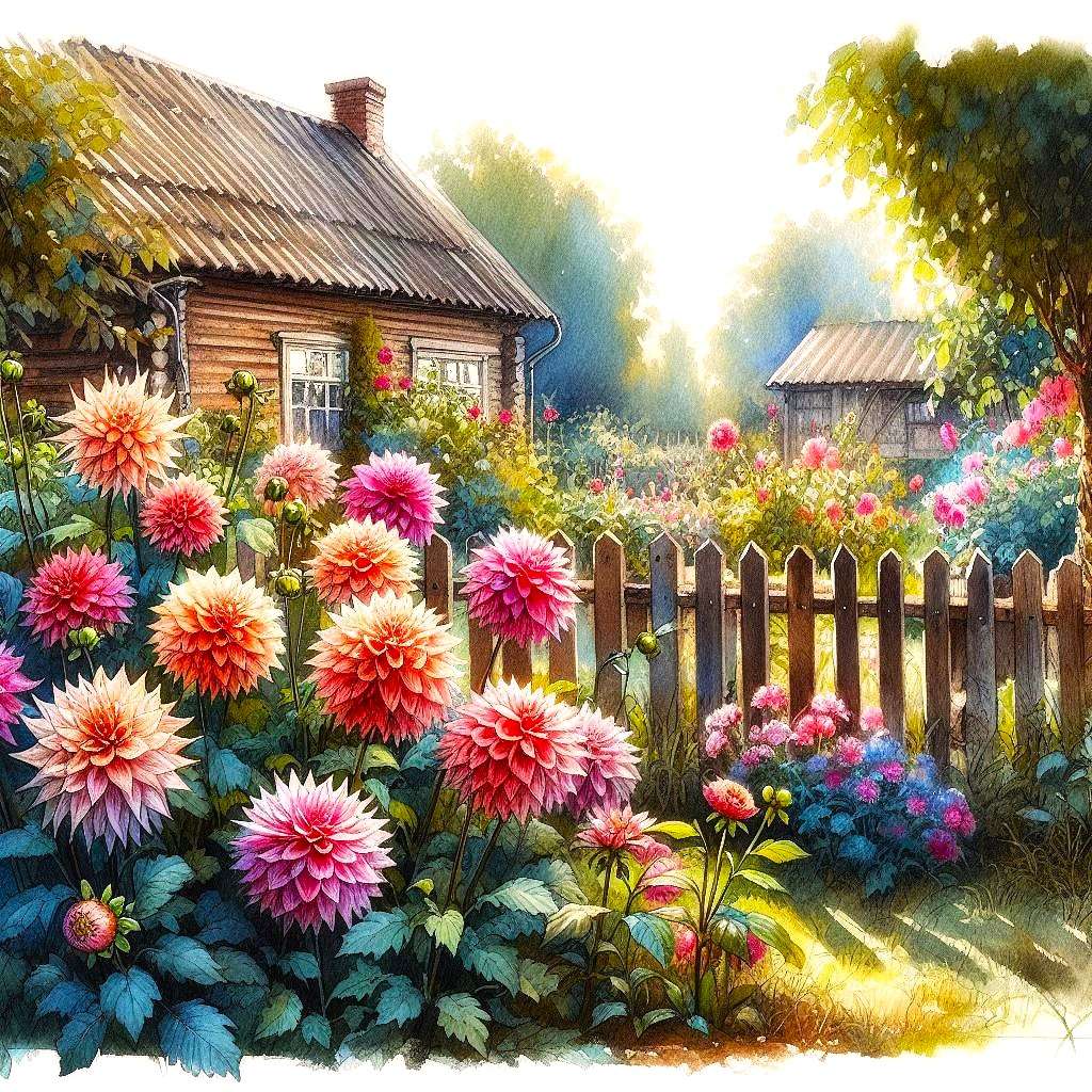 dalie w ogrodzie puzzle online