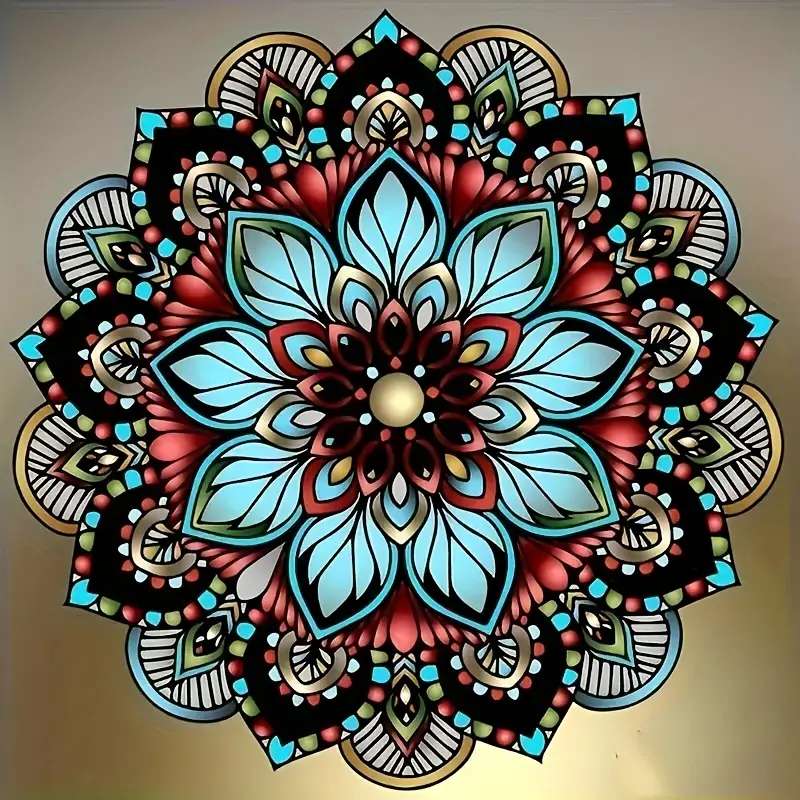 niebieska mandala puzzle online