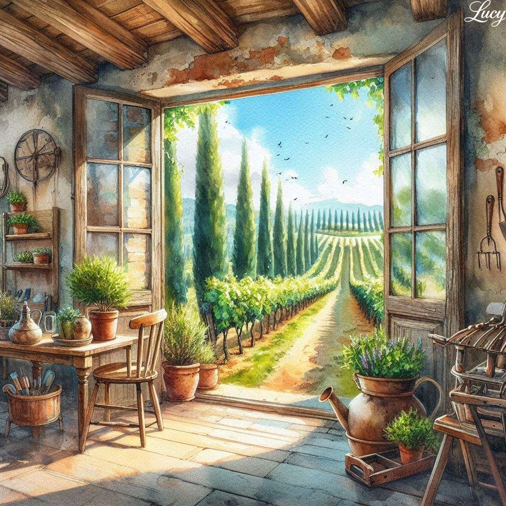 Oszałamiający krajobraz winnicy puzzle online
