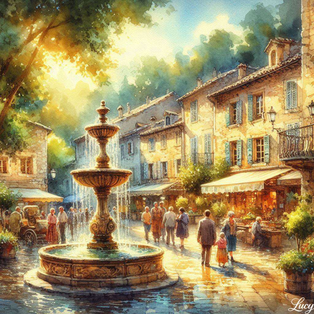 Pittoresk dorpsplein online puzzel