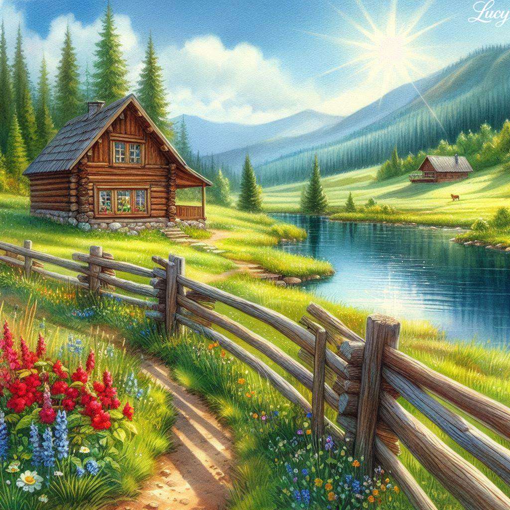 Przytulna drewniana kabina puzzle online