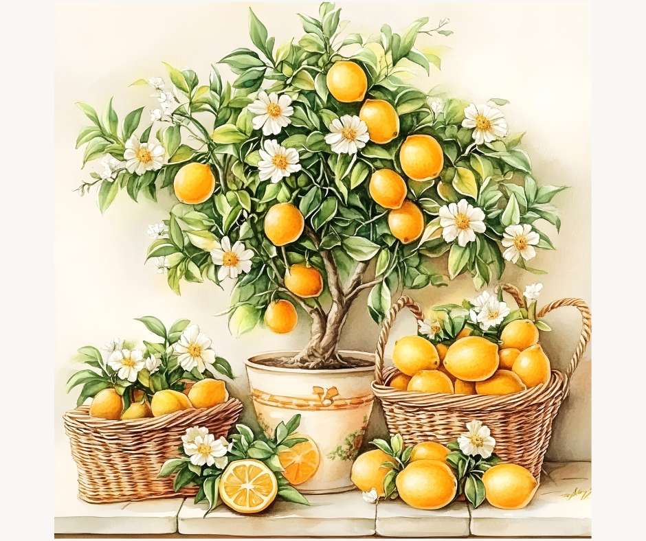 Citronnier avec des fleurs puzzle en ligne