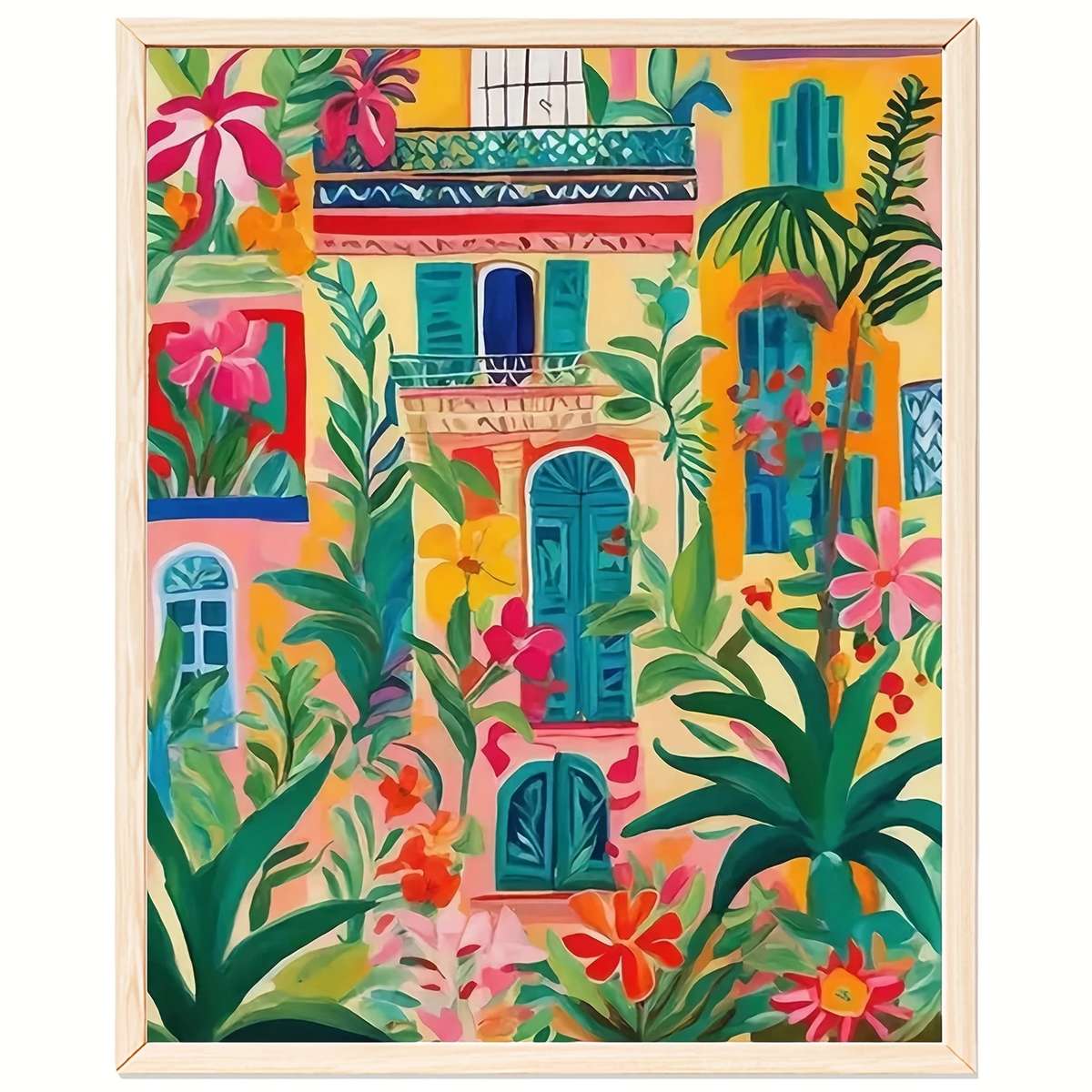 Maison avec volets verts puzzle en ligne