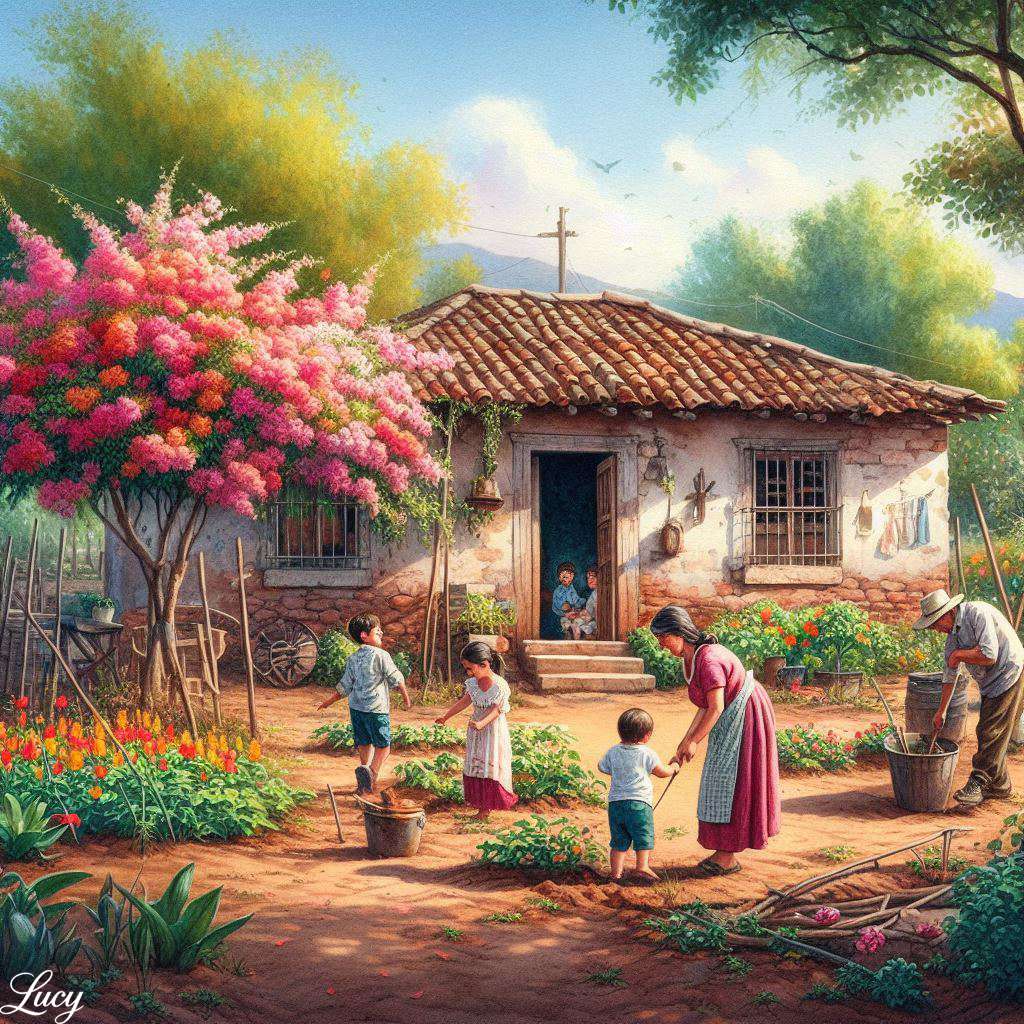 Une tranche tendre de la vie mexicaine rurale puzzle en ligne
