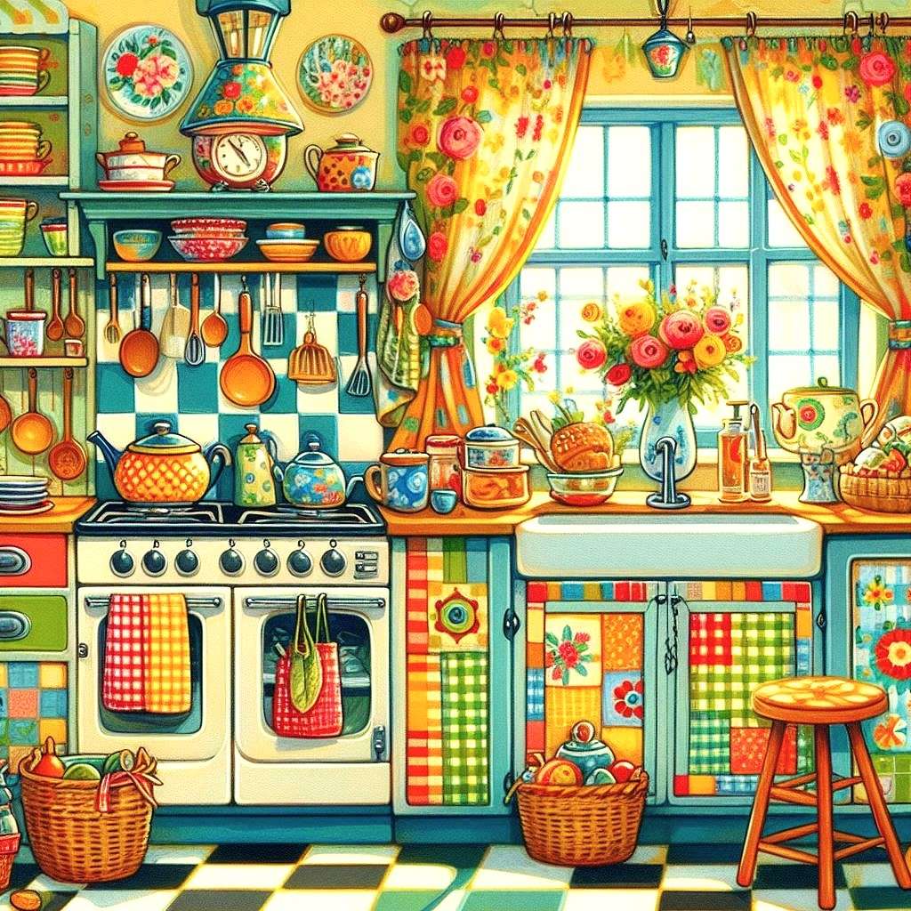 very colorful kitchen online puzzle