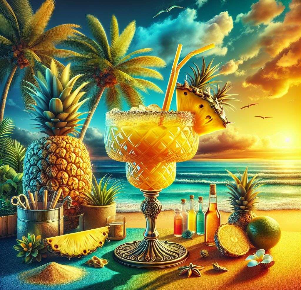 Pineapple Margarita, doskonale przygotowany koktajl puzzle online