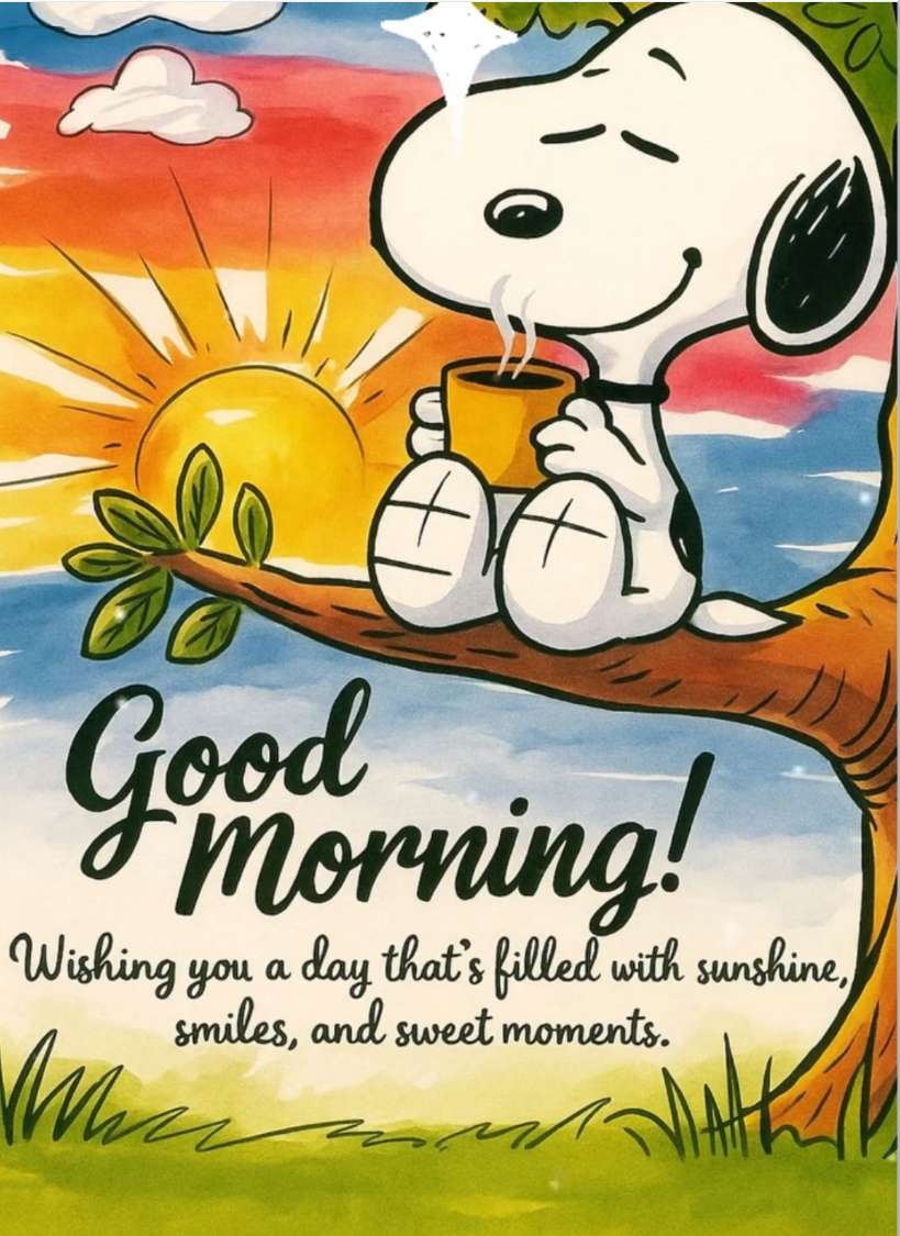 スヌーピーには朝の願いがあります。 オンラインパズル