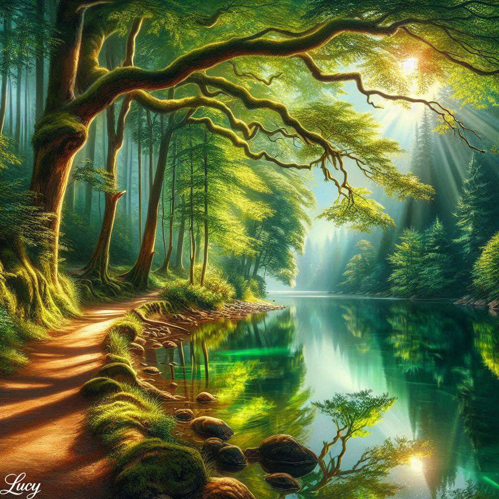 Spokojna ścieżka jeziora puzzle online