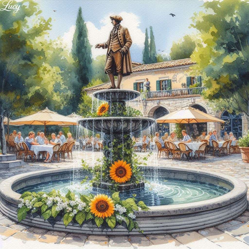 Eine Bronzestatue eines Mannes Puzzlespiel online