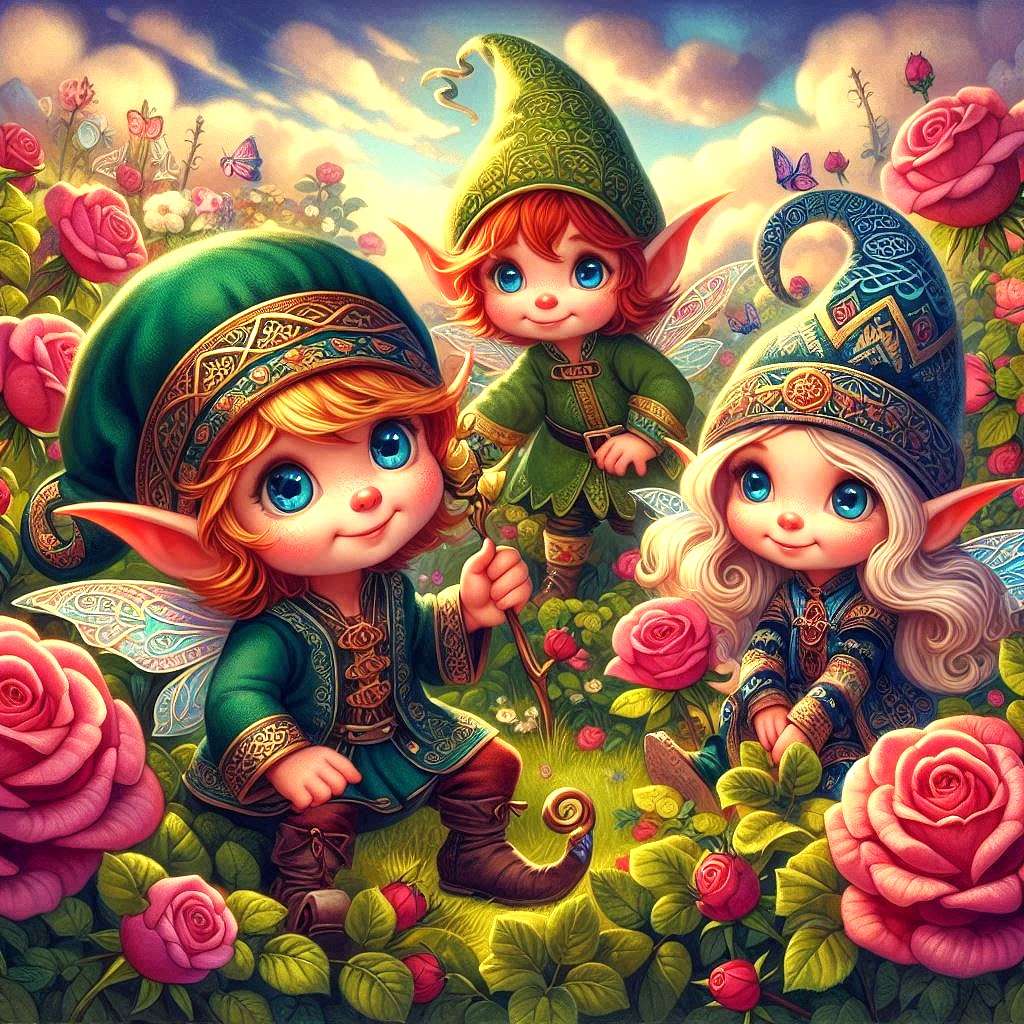 skrzaty na różanej polanie puzzle online