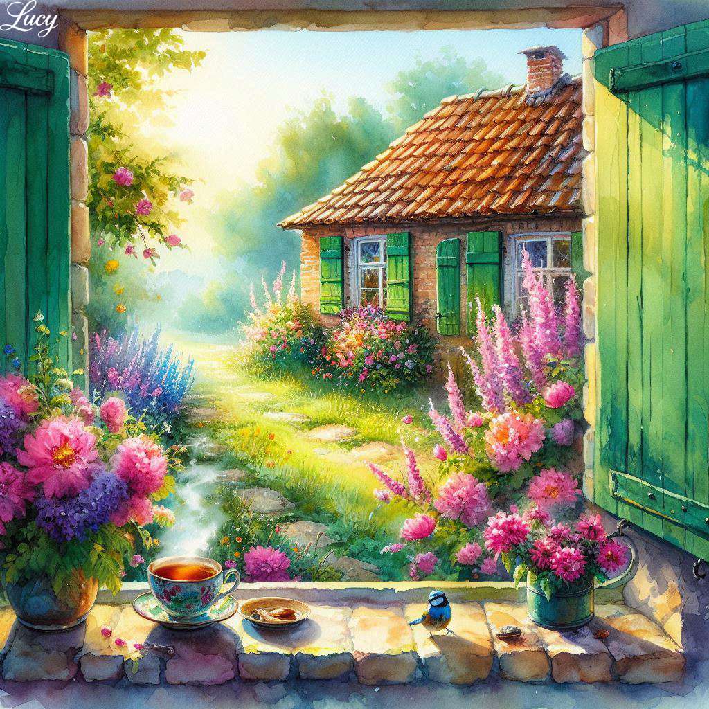 Spokojny poranek na wsi puzzle online