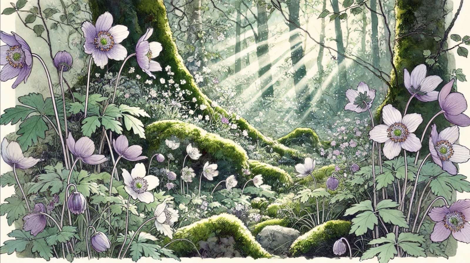 Ładne anemony leśne puzzle online