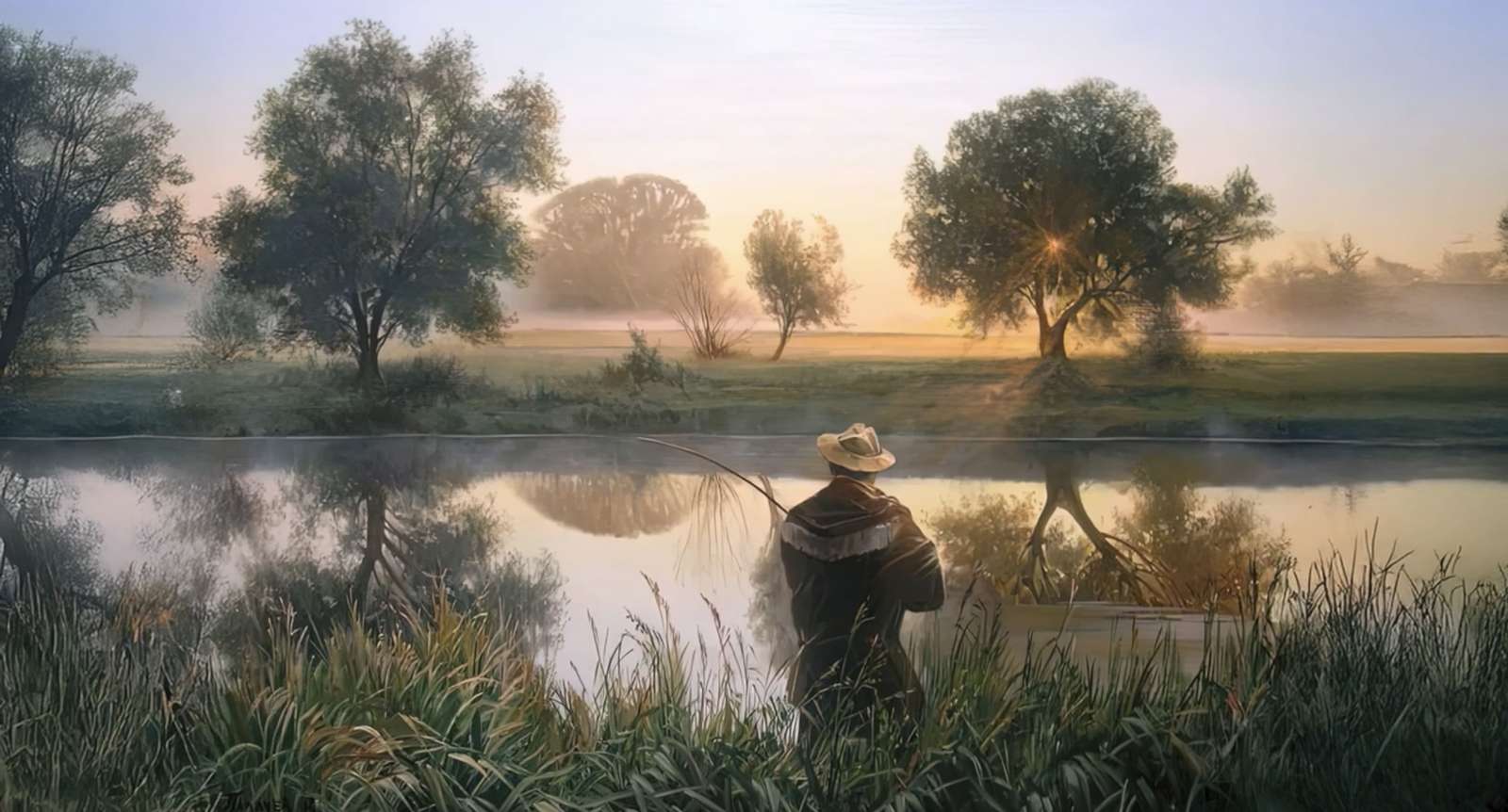 Pescarul liniștit jigsaw puzzle online