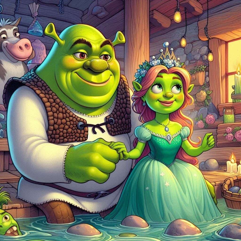 Shrek et la princesse Fiona puzzle en ligne