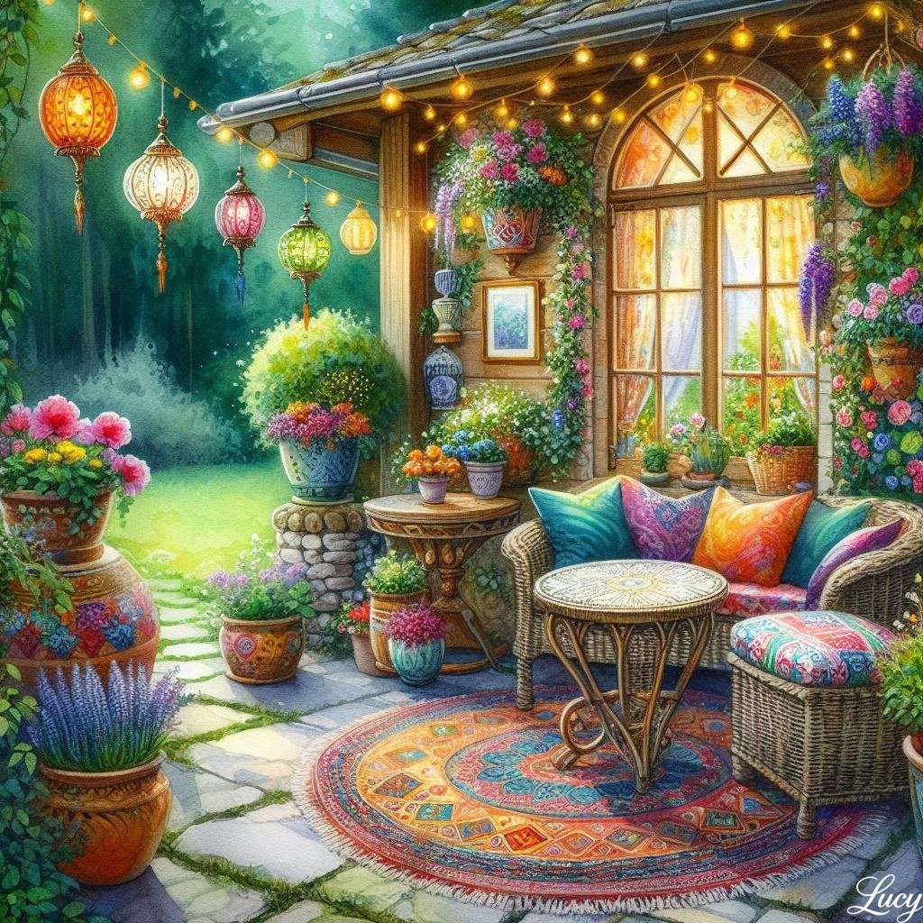 Terrasse de jardin puzzle en ligne