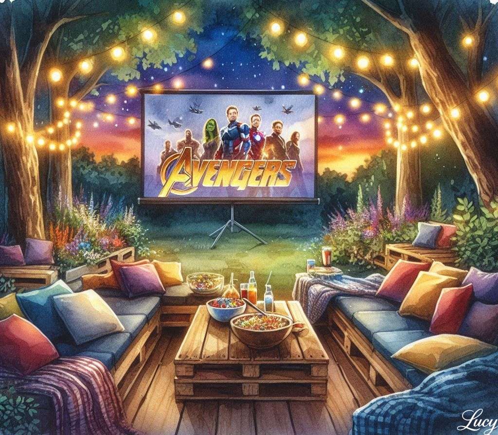 Noc filmu na podwórku puzzle online