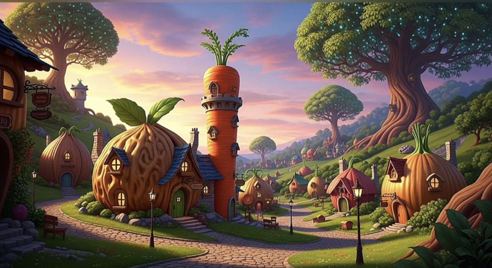 Village d'un conte de fées puzzle en ligne