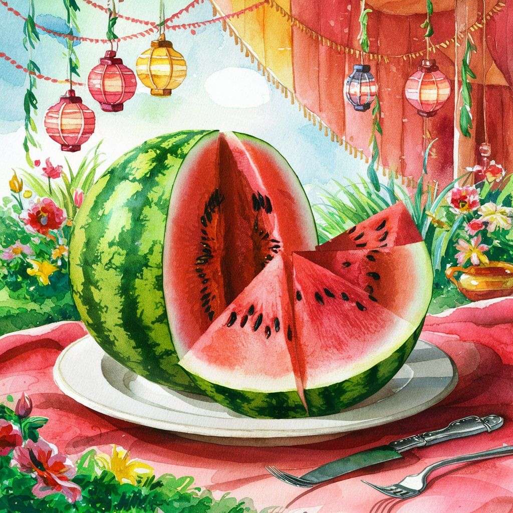 Krojony arbuz puzzle online