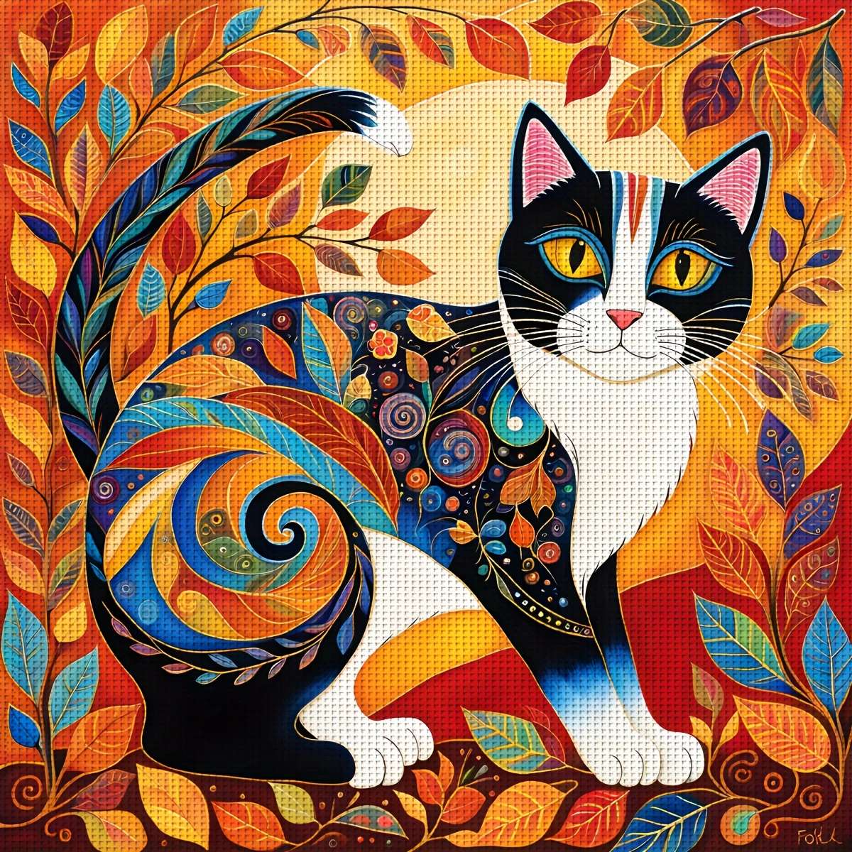 gato pintado puzzle online