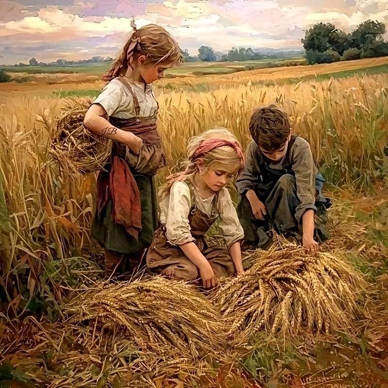 A gyerekek segítenek a betakarításban online puzzle