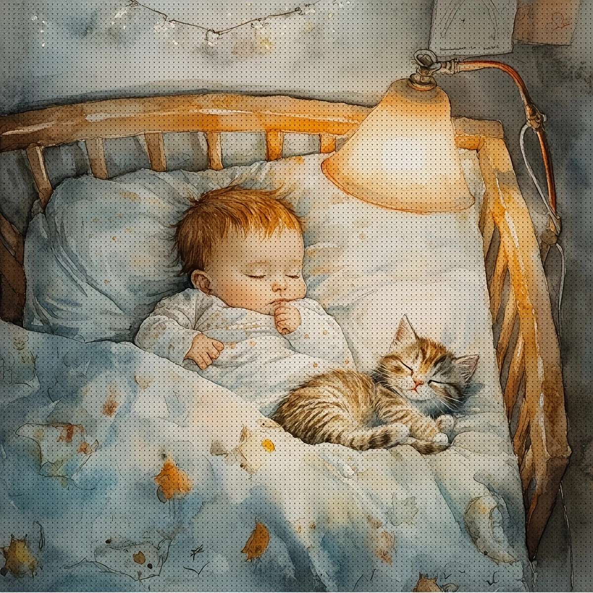 Una buona notte di sonno con un gattino puzzle online