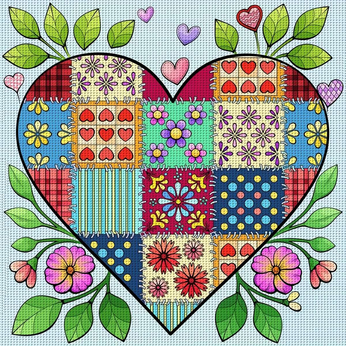 coeur patchwork puzzle en ligne