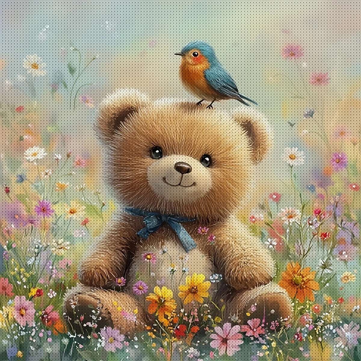 pluszowy miś ze swoim przyjacielem puzzle online