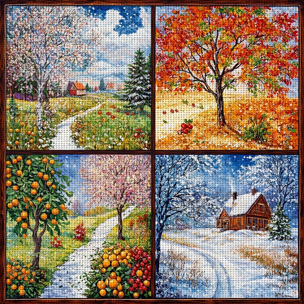cztery pory roku puzzle online