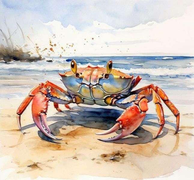 Czerwony krab. puzzle online