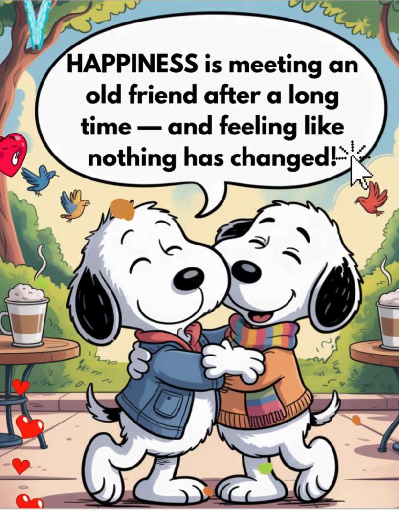 Happiness is an old friend пазл онлайн