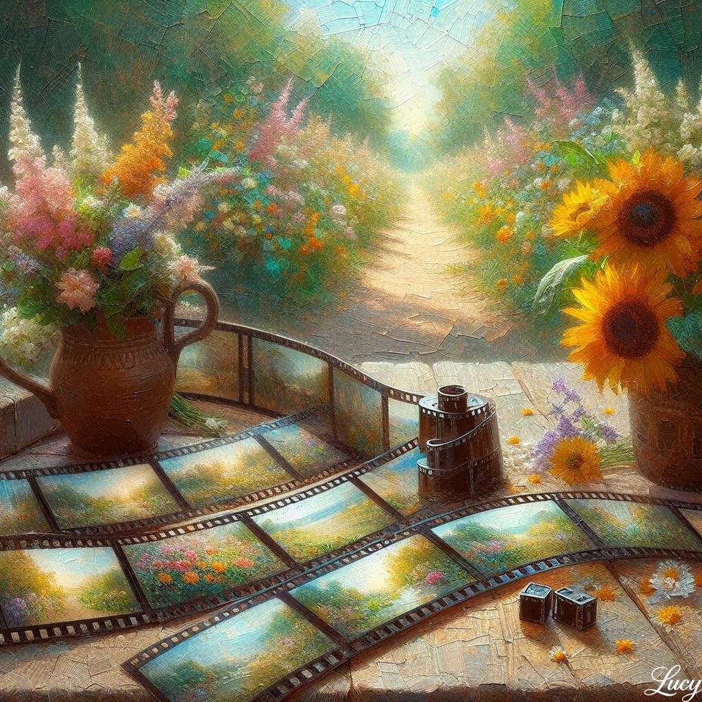 Paski filmowe na stole puzzle online