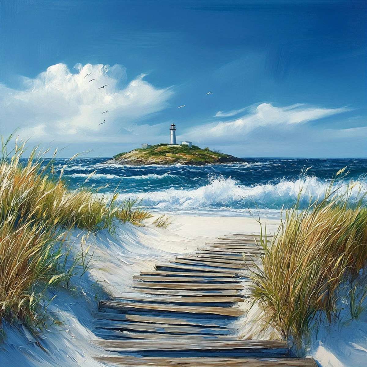 Route vers la plage parmi les dunes puzzle en ligne
