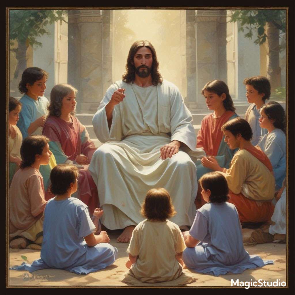 Jezus uczy szkółki niedzielnej puzzle online