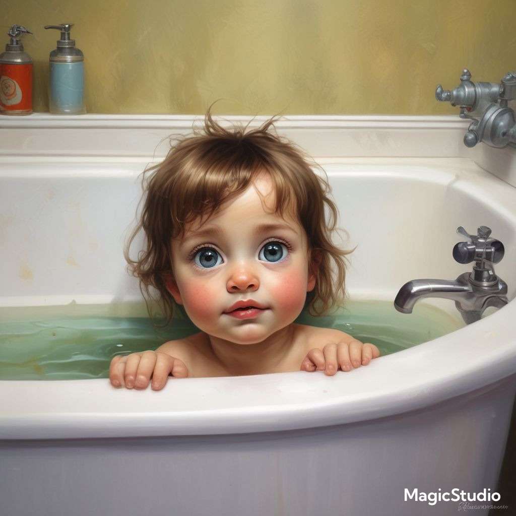 LITTLE GIRL IN BATHTUB online puzzle