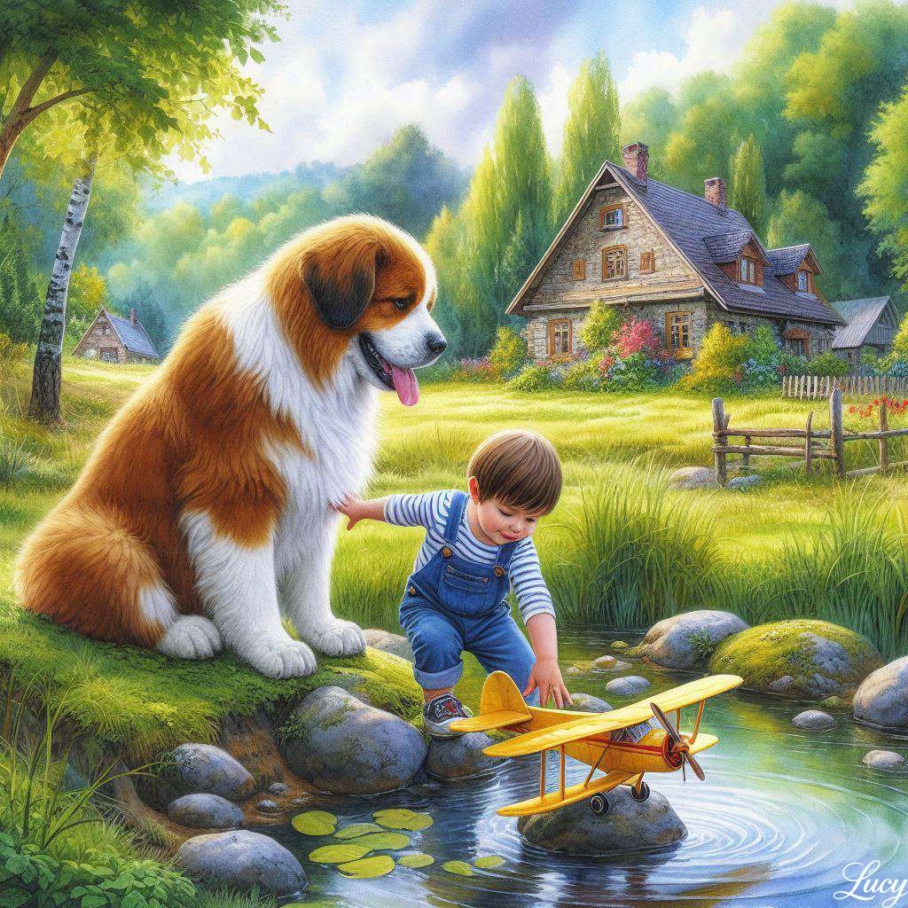 Yellow toy airplane on a rock online puzzle