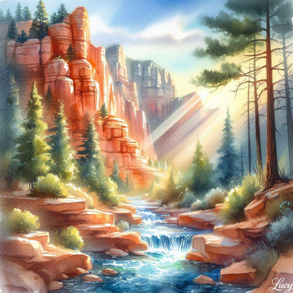 Desert Canyon z czerwonymi formacjami skalnymi puzzle online
