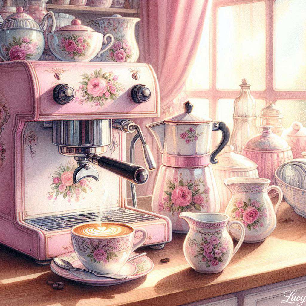 Machine à café rose puzzle en ligne