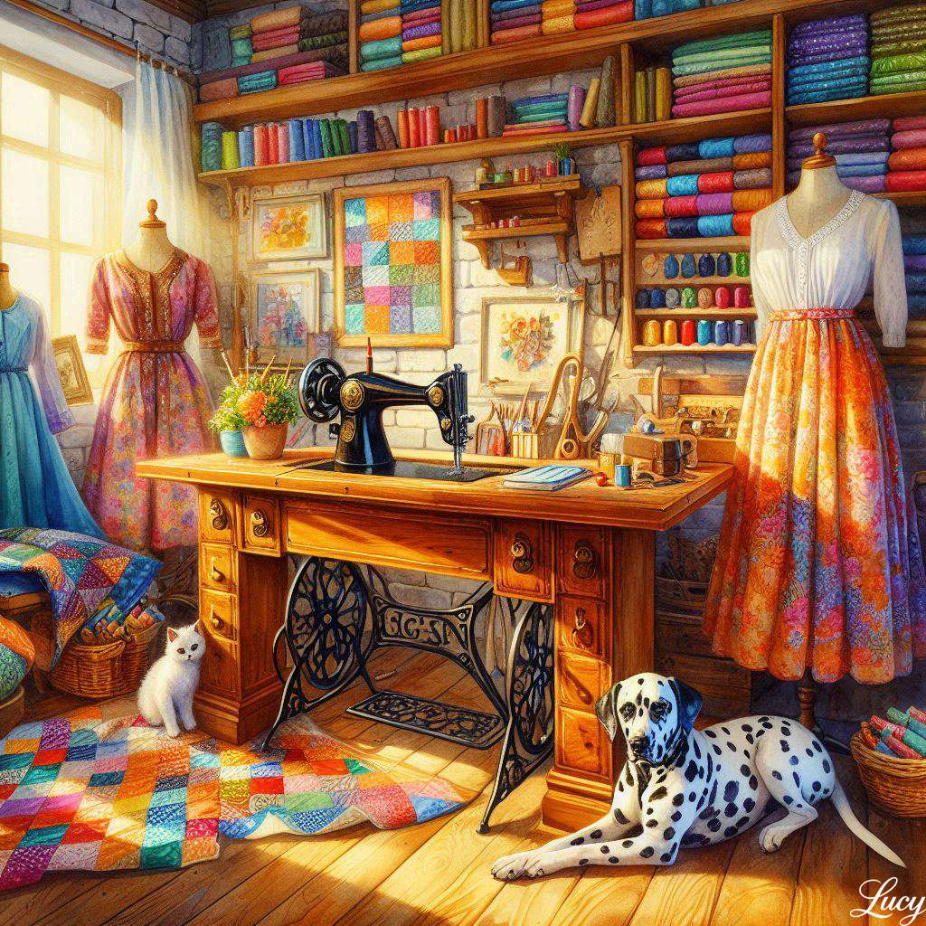 Estúdio de costura inspirado em vintage puzzle online