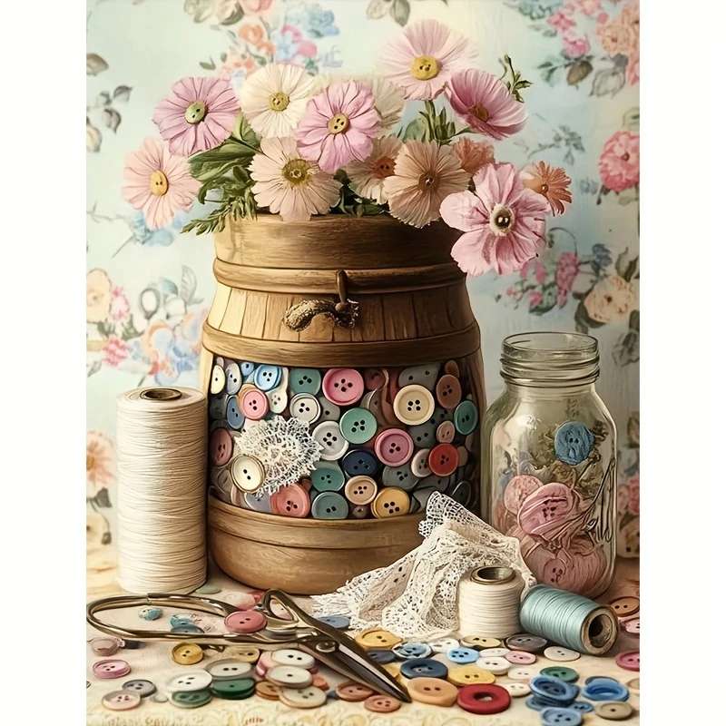 pojemnik z kolorowymi guzikami puzzle online