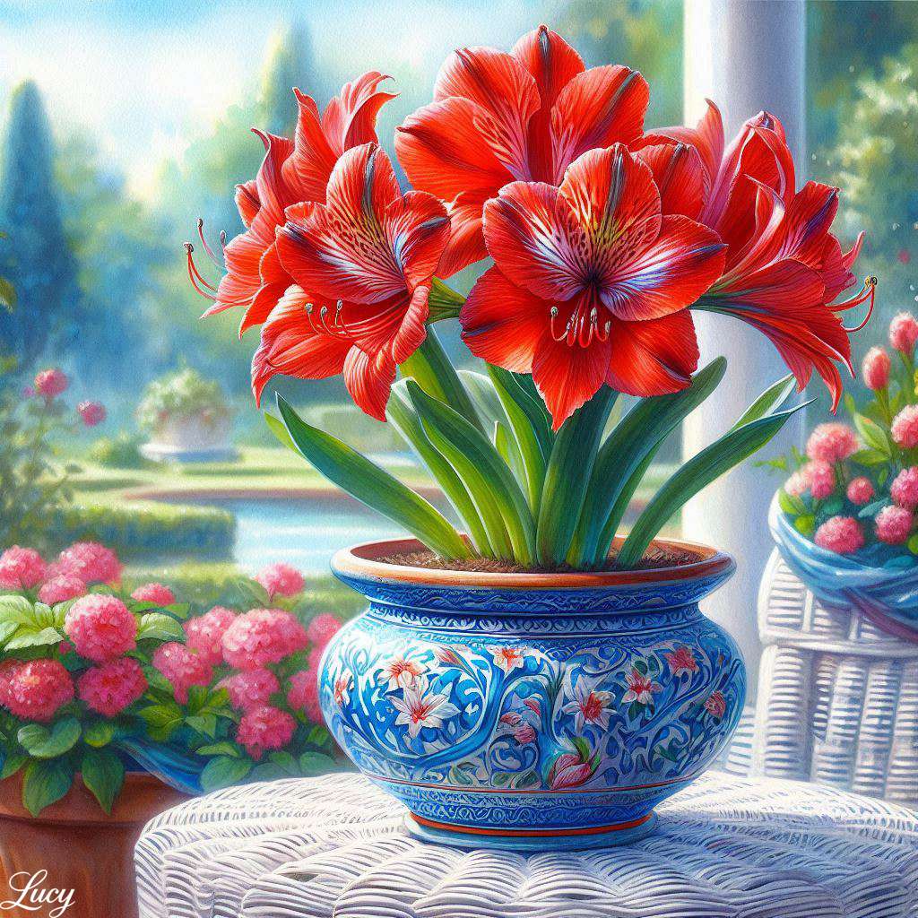 Květina červeného hippeastrum online puzzle