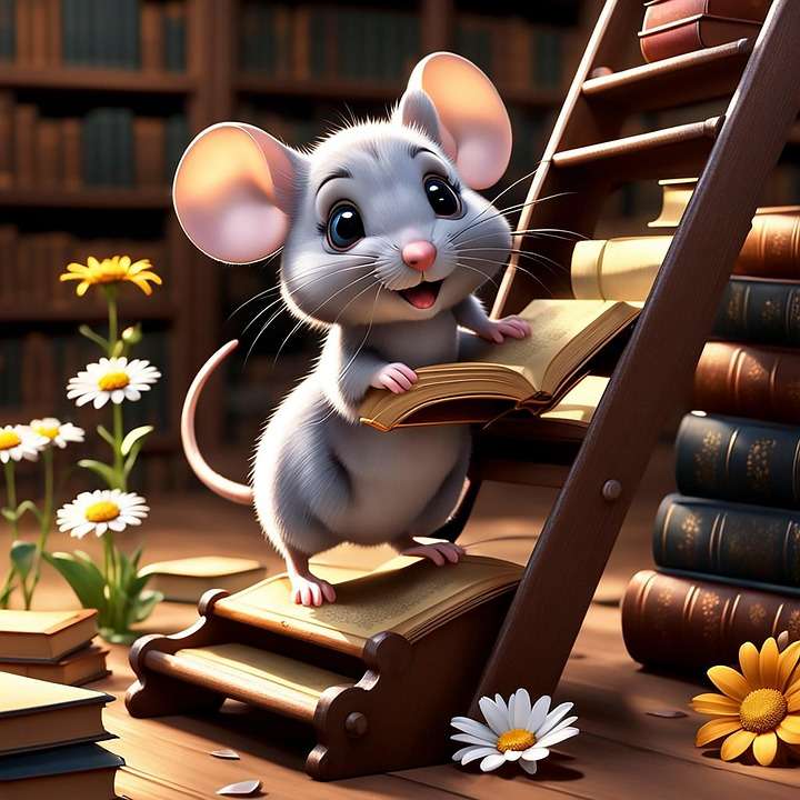 Mysz w bibliotece puzzle online