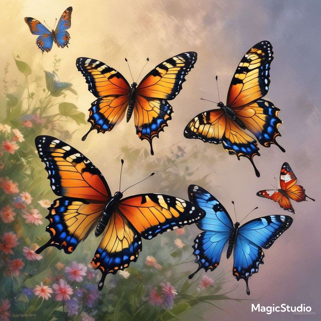 Ładne motyle puzzle online