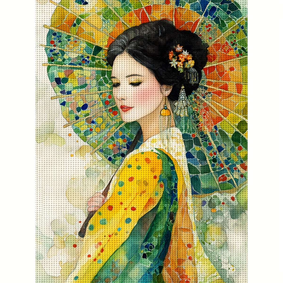 Portrait of a woman with an umbrella online puzzle