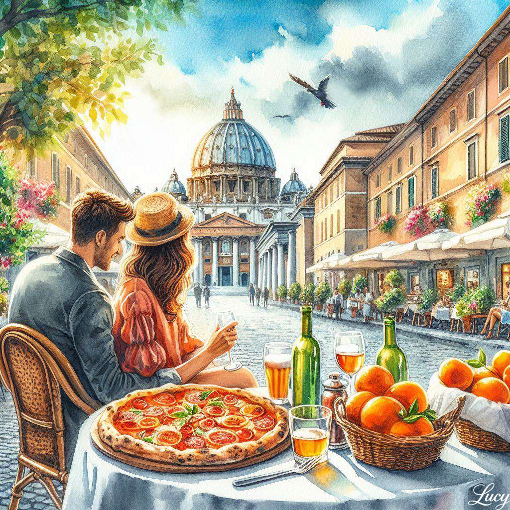 Para dzieli romantyczny posiłek puzzle online