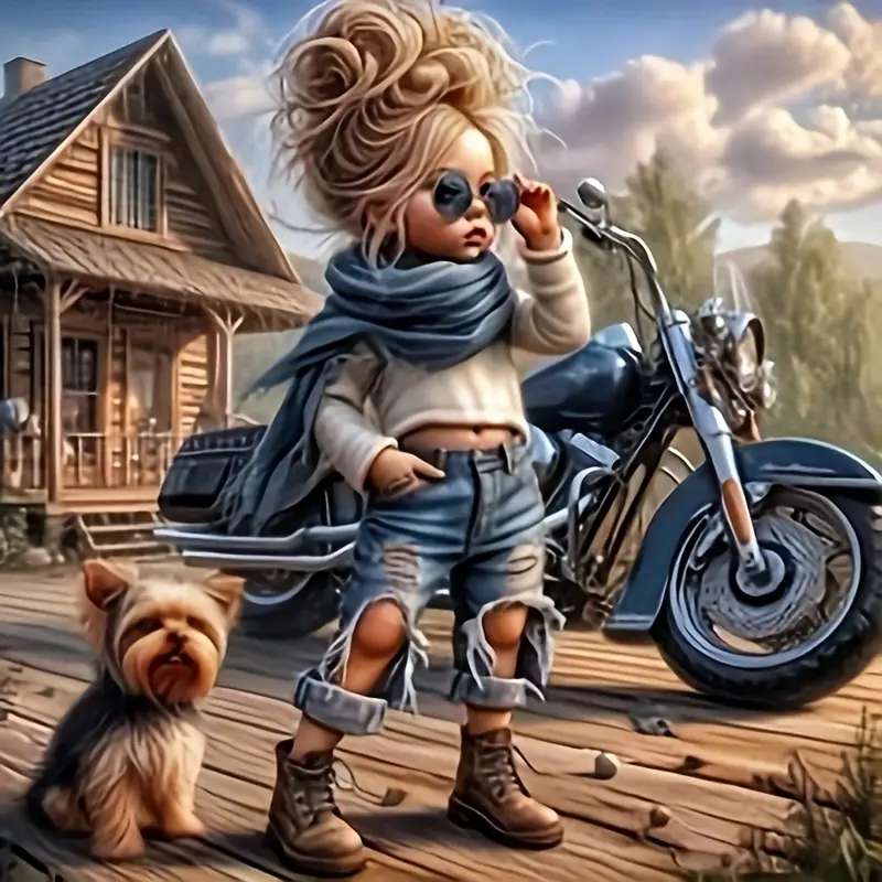 Il rocker il cane e la bici puzzle online