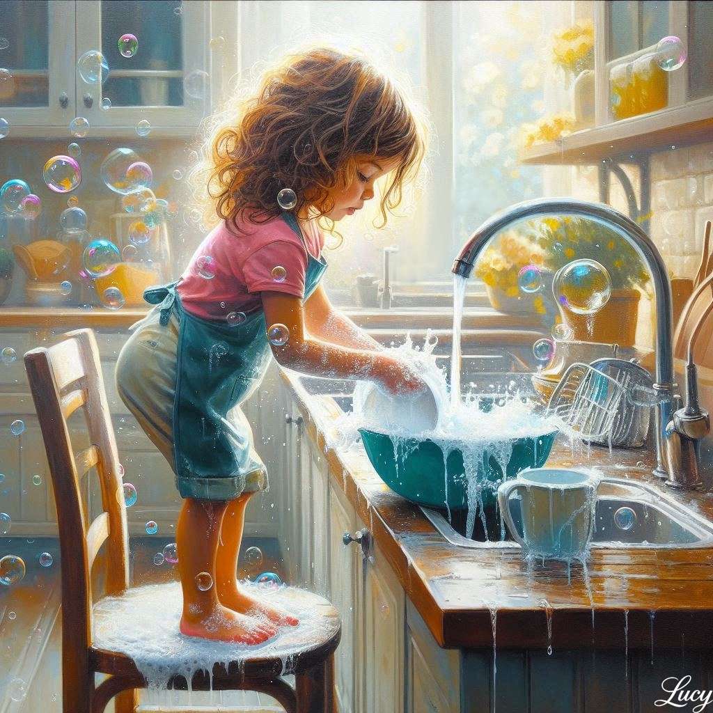 La scena è giocosa e caotica puzzle online