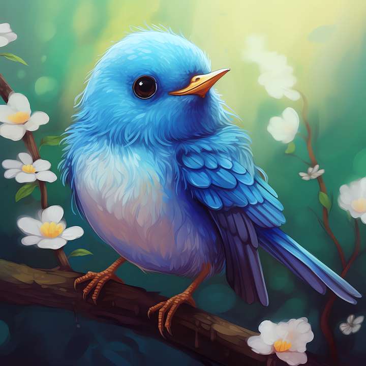 Simpatico uccellino blu puzzle online